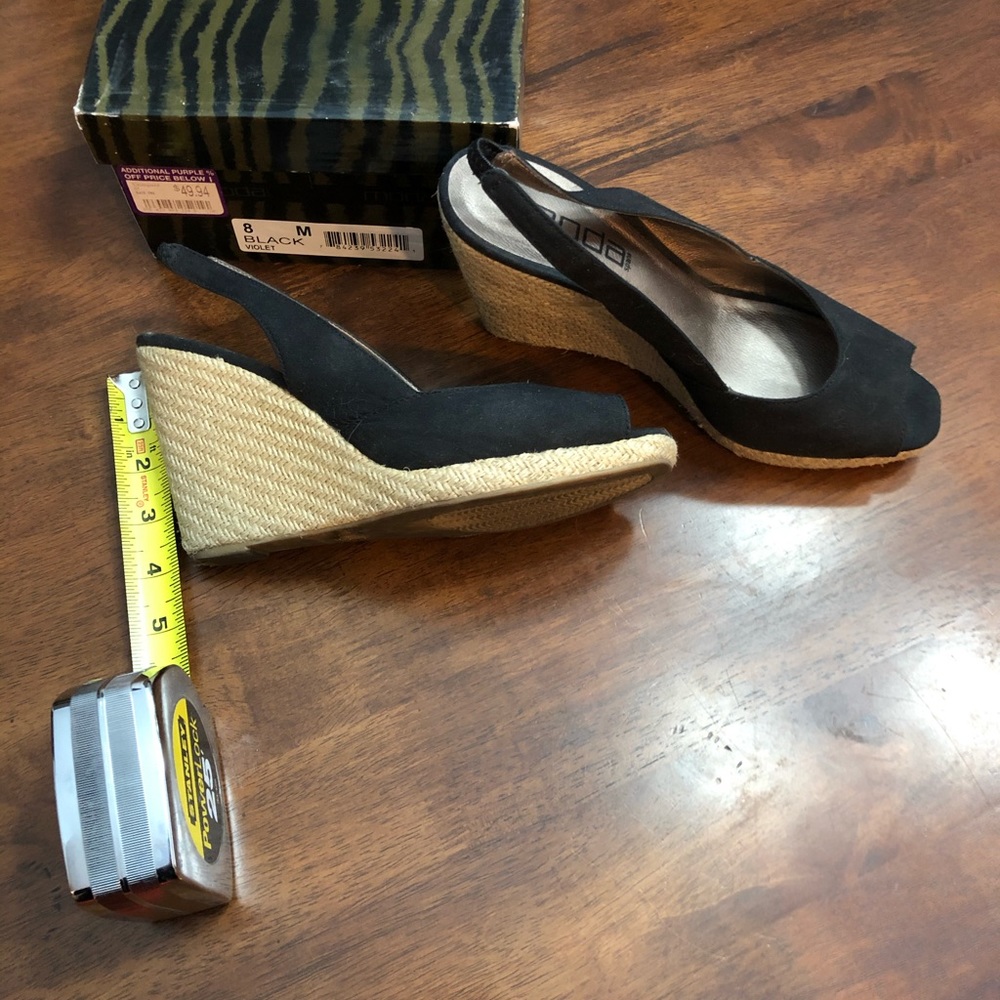 Moda Black Wedge 4 inch heel
